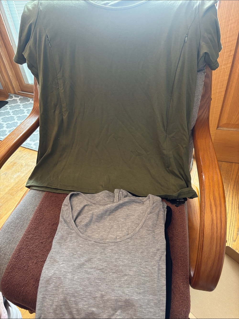 Olive Green Short Sleeve Tee + Gray Tank Bundle